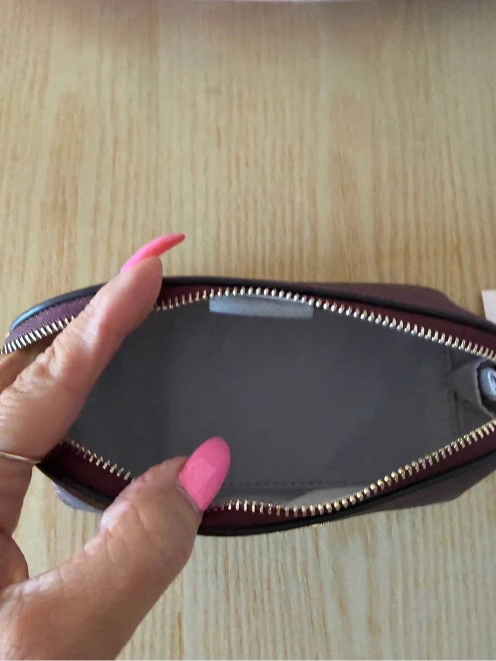 kate spade Sparkle Cosmetic Pouch in Plum Shimmer